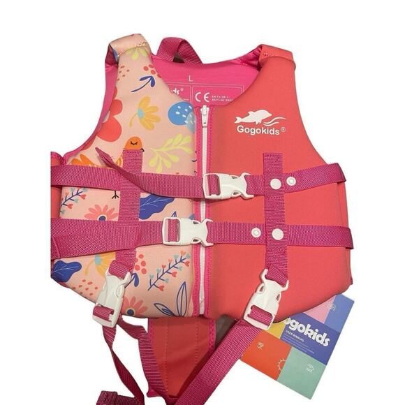 Gogokids Kids Swim Vest Life Jacket Girls Size Large Pink Flotation Device - Picture 1 of 9